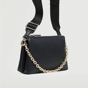 Mango Cross Body Bag with adjustable strap- Mango Purse- Black Purse